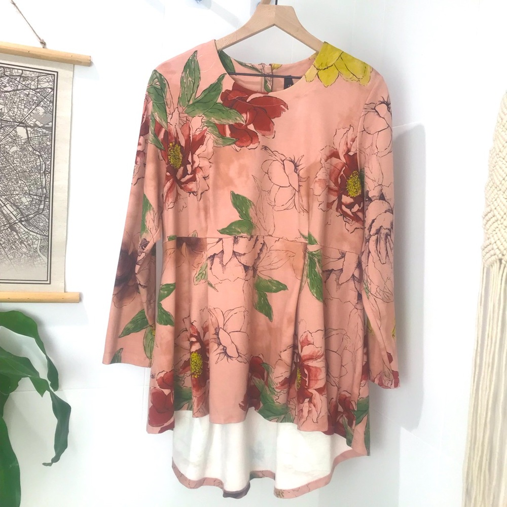 Melissa McCarthy Seven 7 Pink Floral Jersey Top